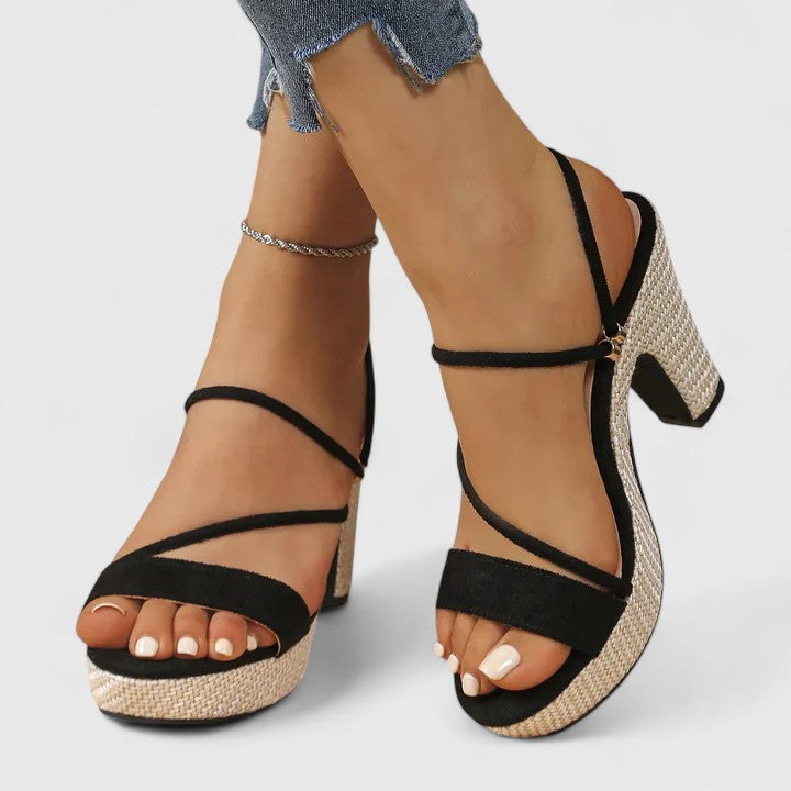 Lorienna – Strappy Platform Block Heel Sandals