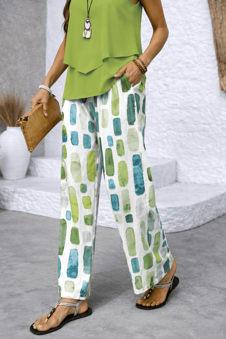 Sheena – Sleeveless Top and Wide-Leg Trouser Set