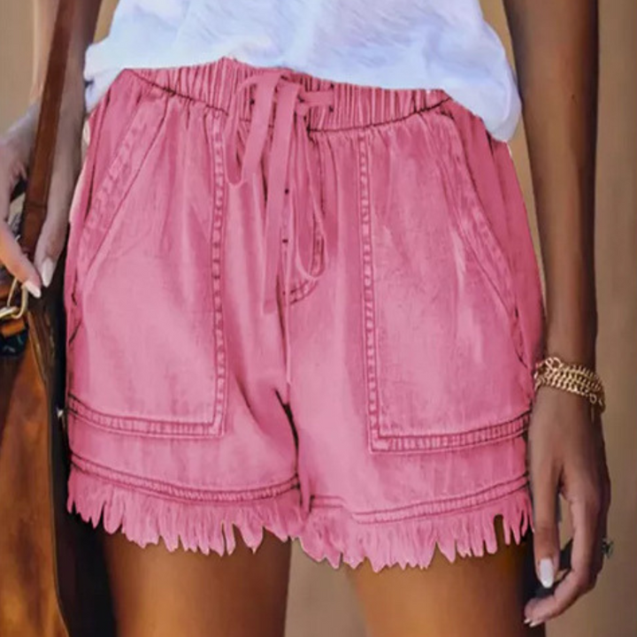 Imelda – Casual Soft Waist-Tie Loose Fit Shorts