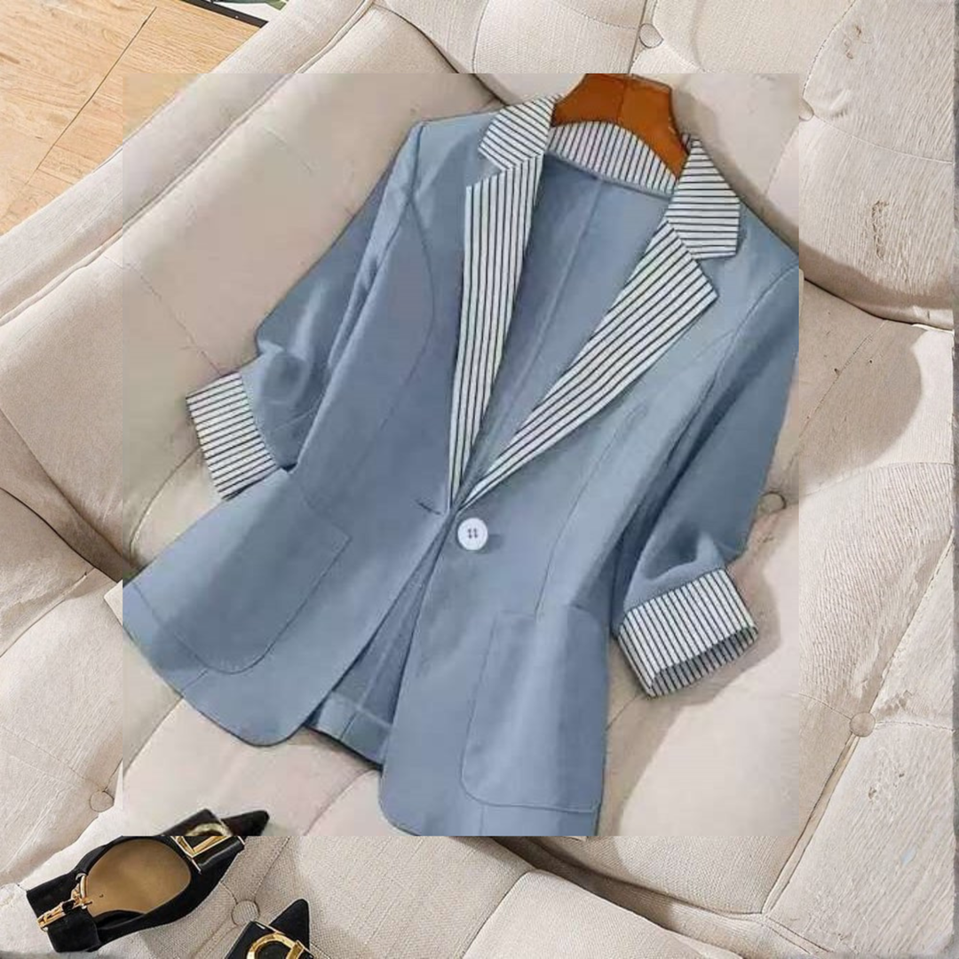 Gillian – Classy Button Front Long Sleeve Office Blazer Coat