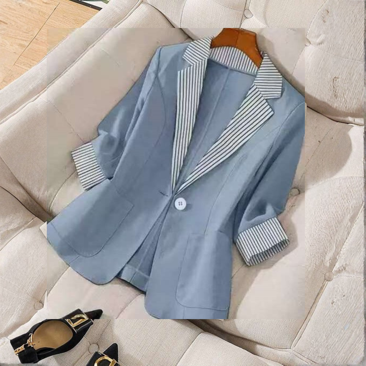 Gillian – Classy Button Front Long Sleeve Office Blazer Coat