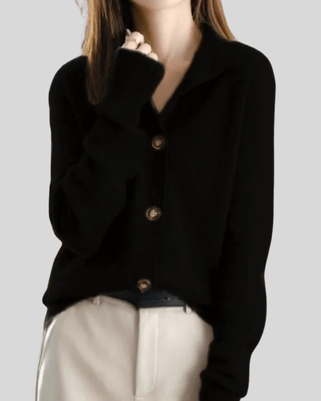 Xanthe – Retro Style Cashmere Cardigan