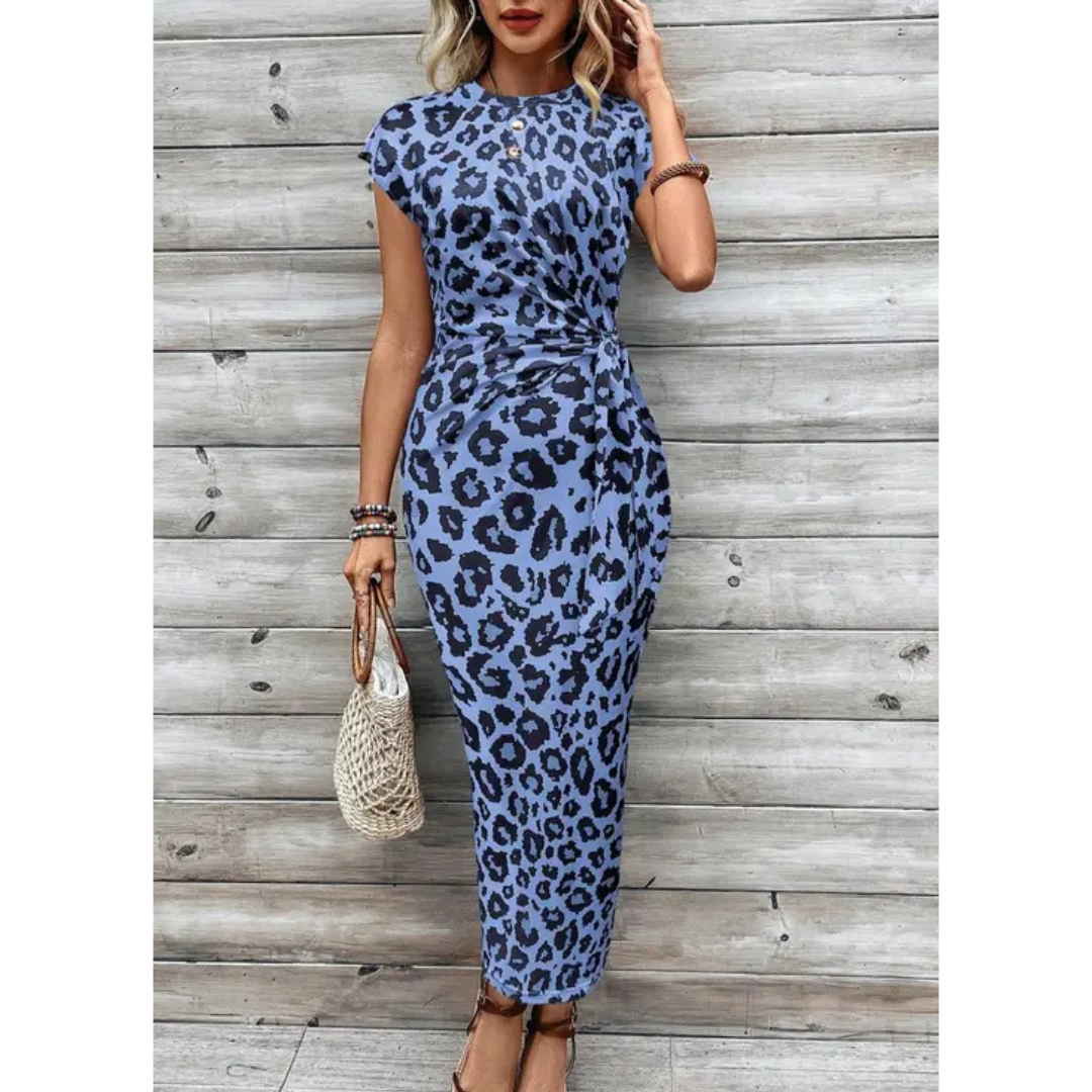 Josie – Chic Bodycon Dress With Crew Neck And Flutter Sleeves