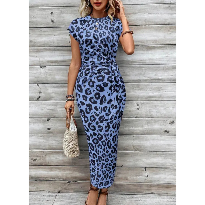 Josie – Chic Bodycon Dress With Crew Neck And Flutter Sleeves