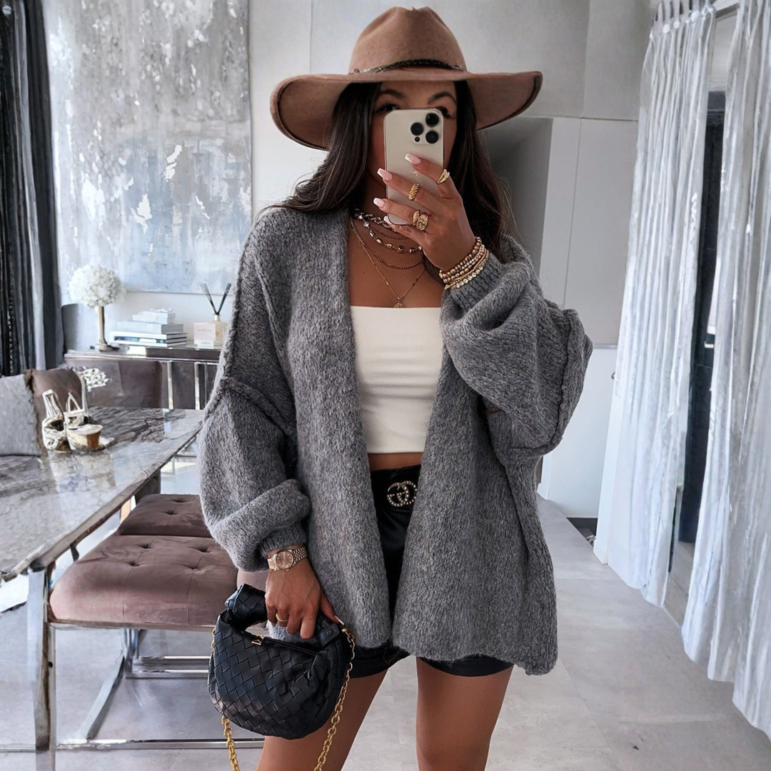 Lettie – Classic Button-Down Long Sleeve Cardigan