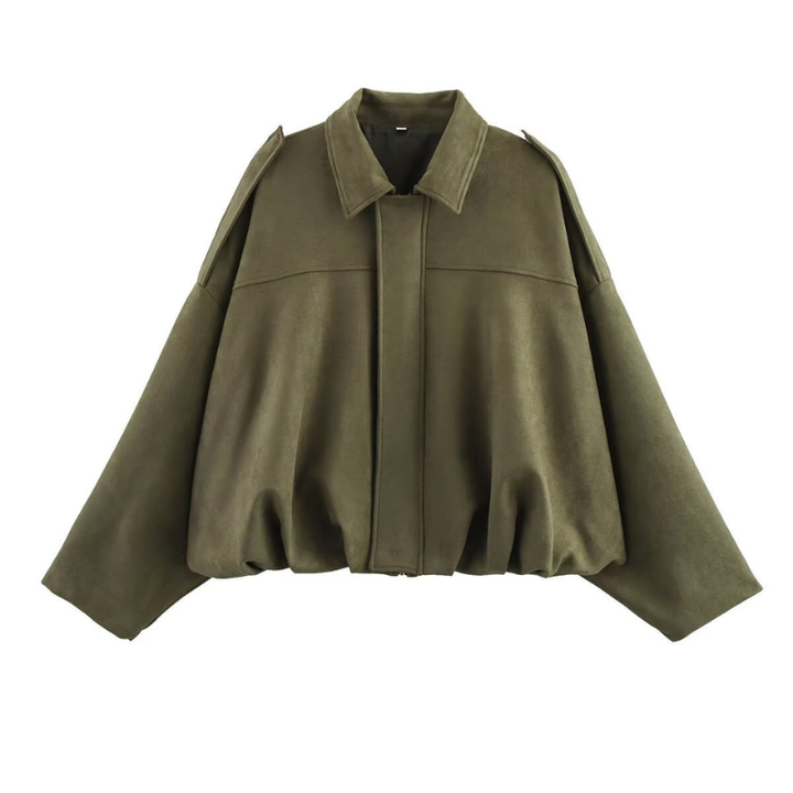 Jill – Classy Long Sleeve Collared Fuzzy Coat