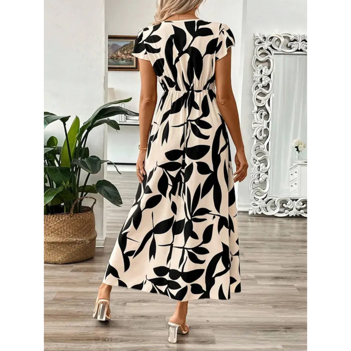 Sonia – Elegant Summer Printed Short Sleeve Maxi Dress