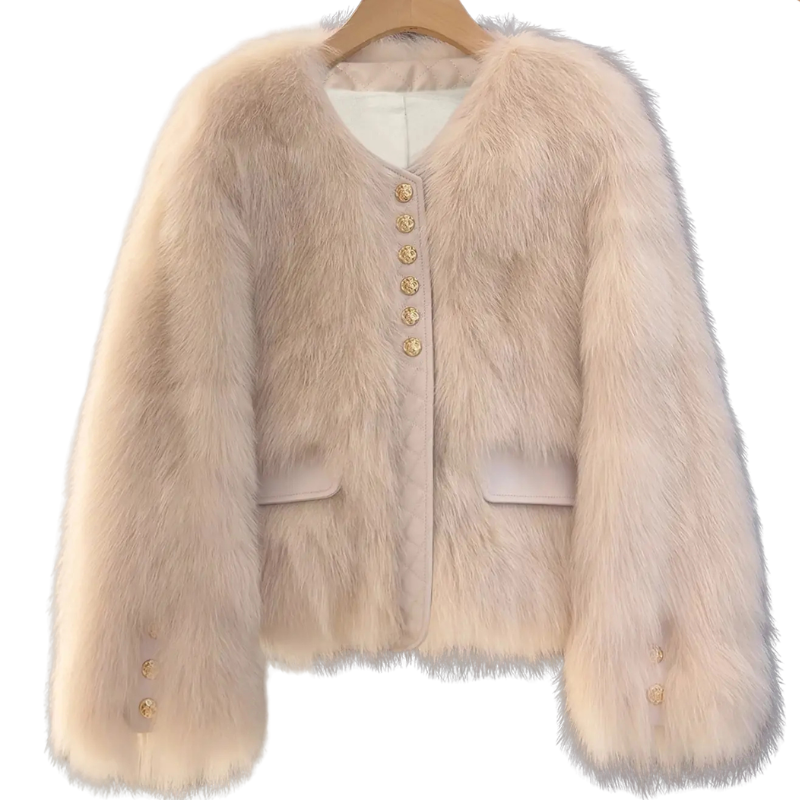 Ruth – Stylish Faux Fur Patchwork Winter Jacket