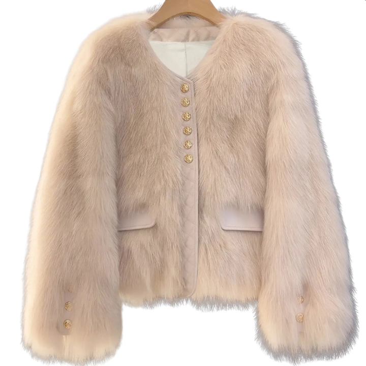 Ruth – Stylish Faux Fur Patchwork Winter Jacket