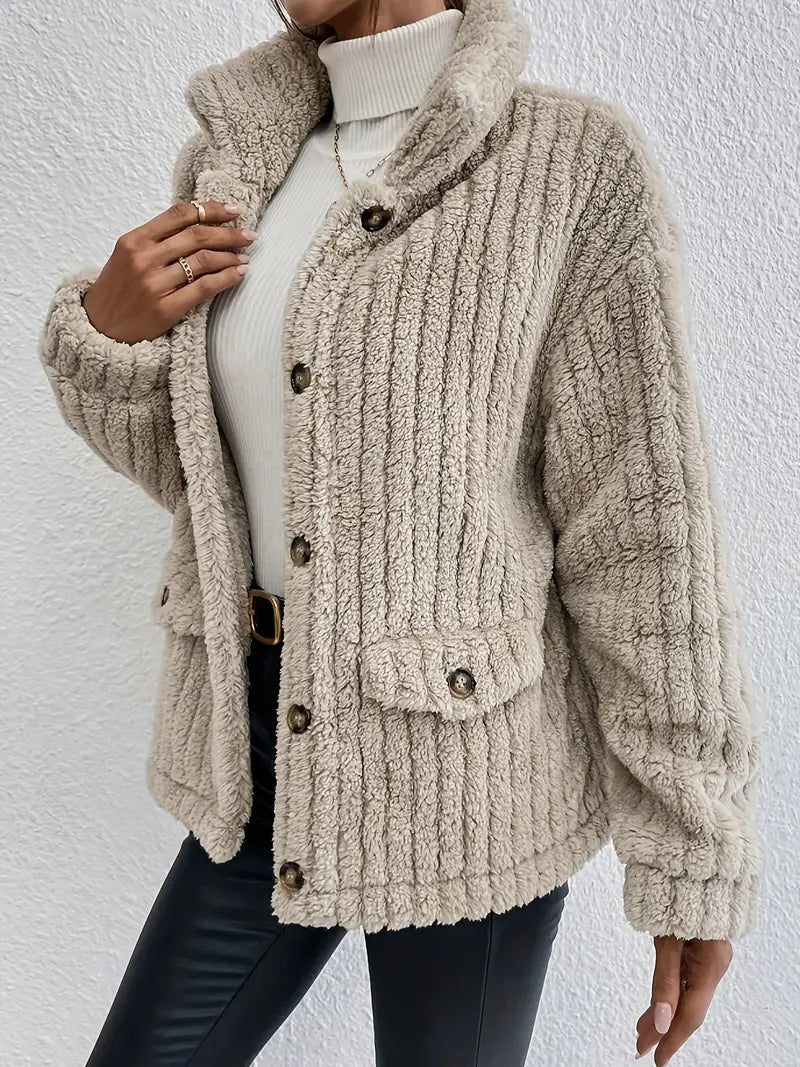 Nova – Double-Sided Velvet Button Cardigan