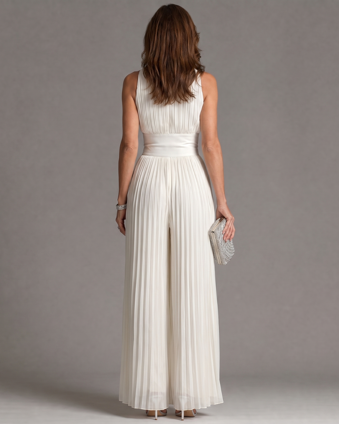 Serena – Pleated Halter Neck Wide Leg Jumpsuit