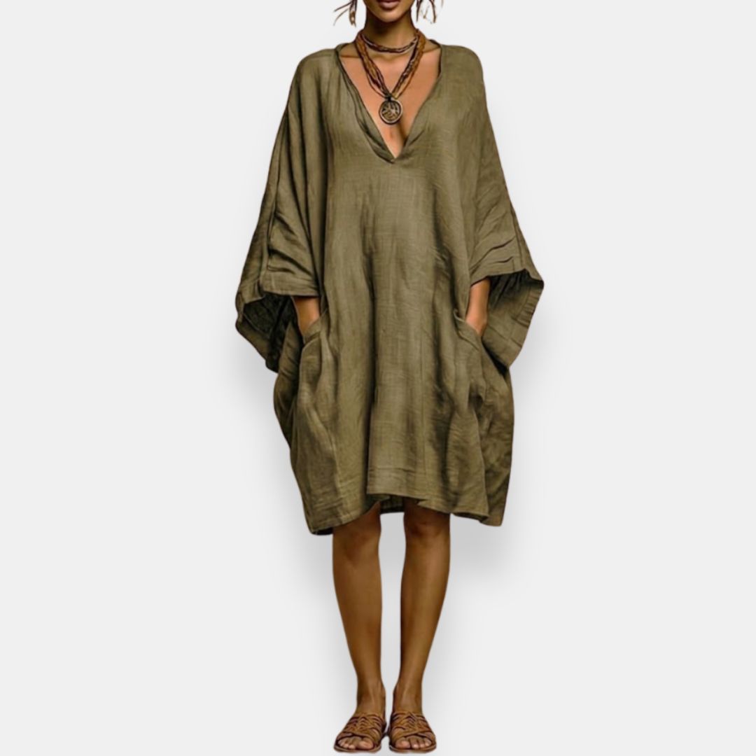 Brenda – Oversized V-Neck Dress