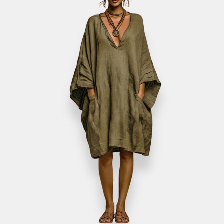 Brenda – Oversized V-Neck Dress