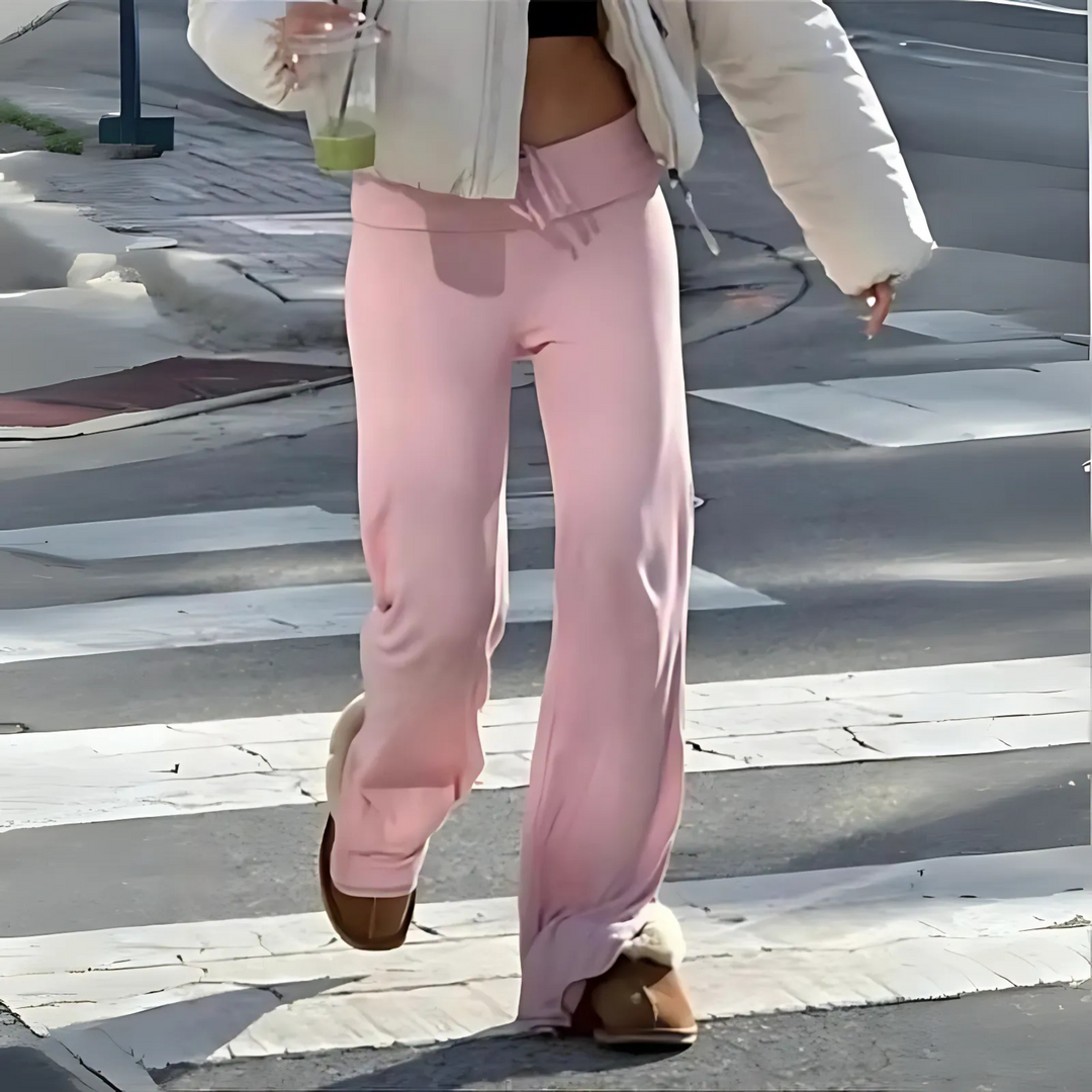 Janet – Casual Drawstring Straight Leg Trousers