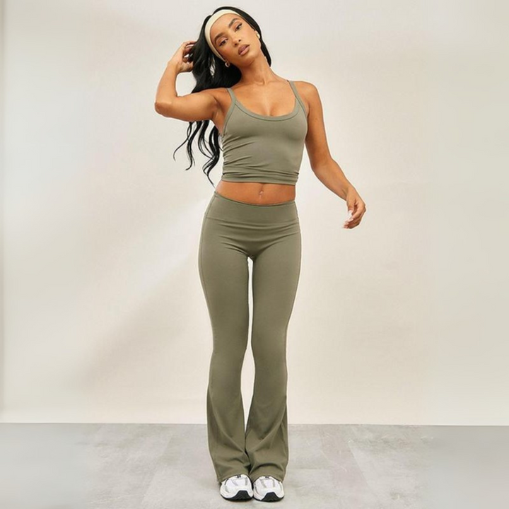 Eileen – Casual Striped V-Neck Long Sleeve and Pants Set