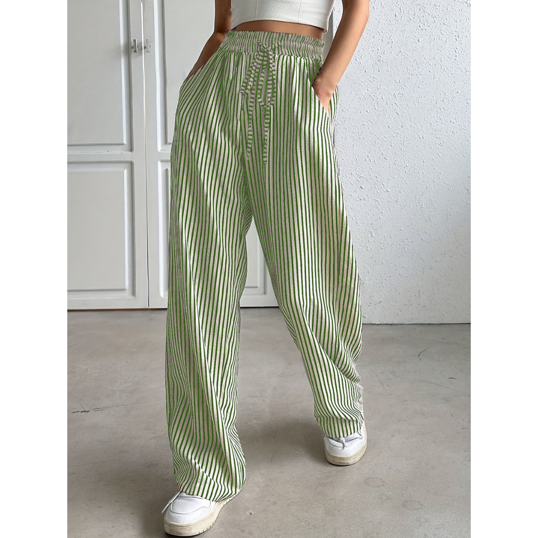 Cheryl – Simple Summer Striped Relaxed Fit Trousers