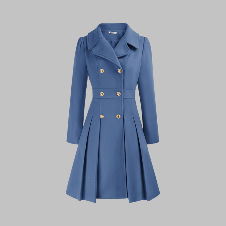 Enid – Classy Double Button Long Sleeve Coat