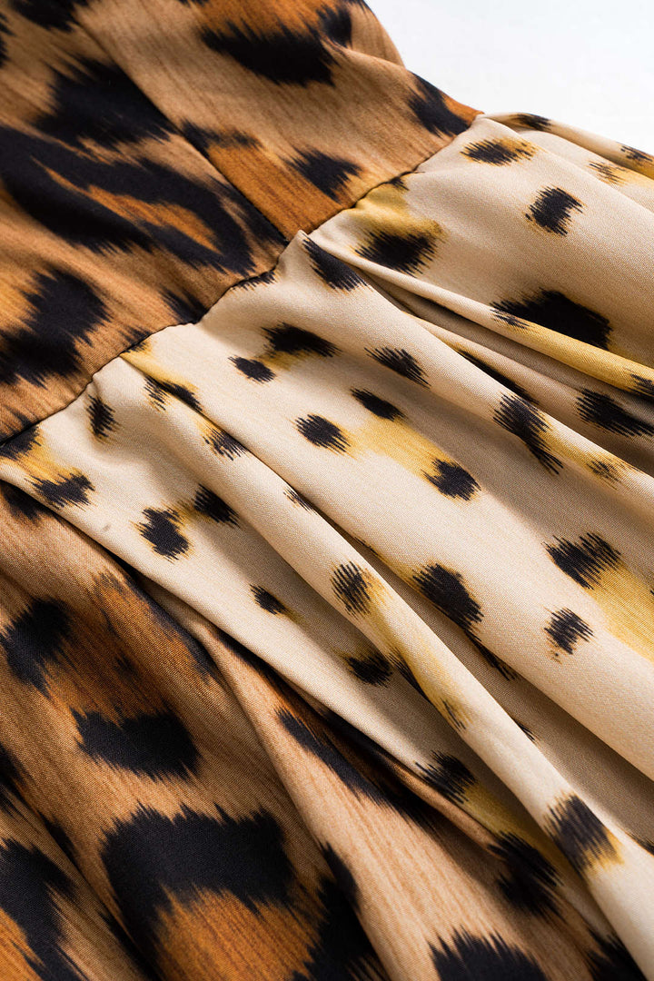 Sally – Bold Leopard Print Midi Dress