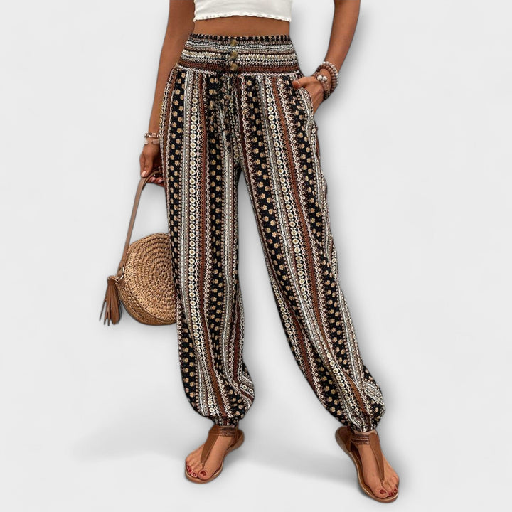 Zelora – Ethnic Graphic Wide-Leg Pants