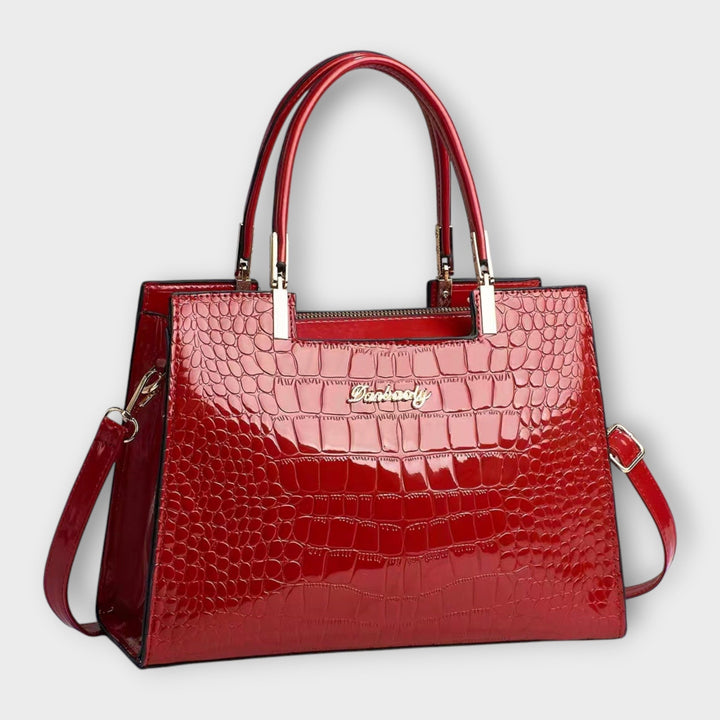 Rosemary – Glossy Crocodile Pattern Handbag