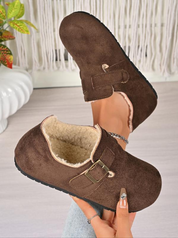 Eileen – Faux Leather Winter Shoes Plush Lined Casual Flats