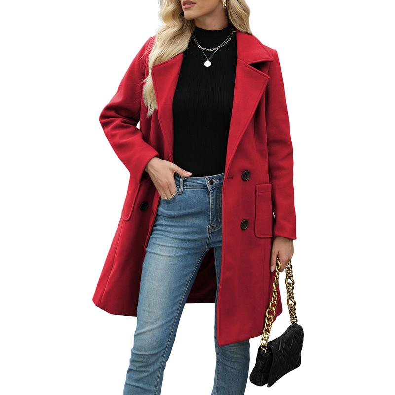 Angela – Casual Wool Blend Warm Notch Lapel Winter Coat