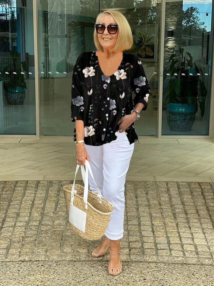 Lucette – Elegant Floral Blouse With