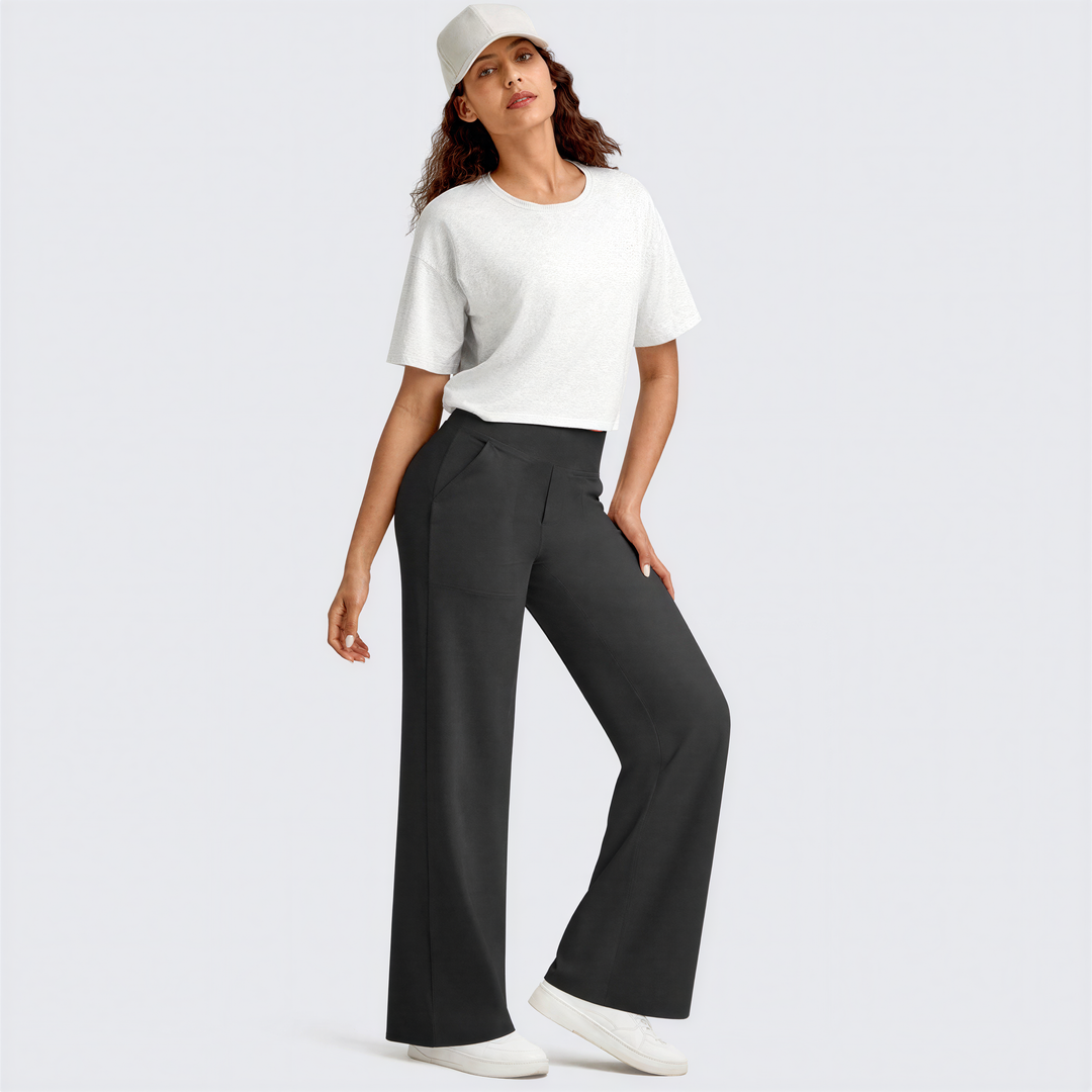 Sally – Comfortable High Waist Wide Leg Trousers