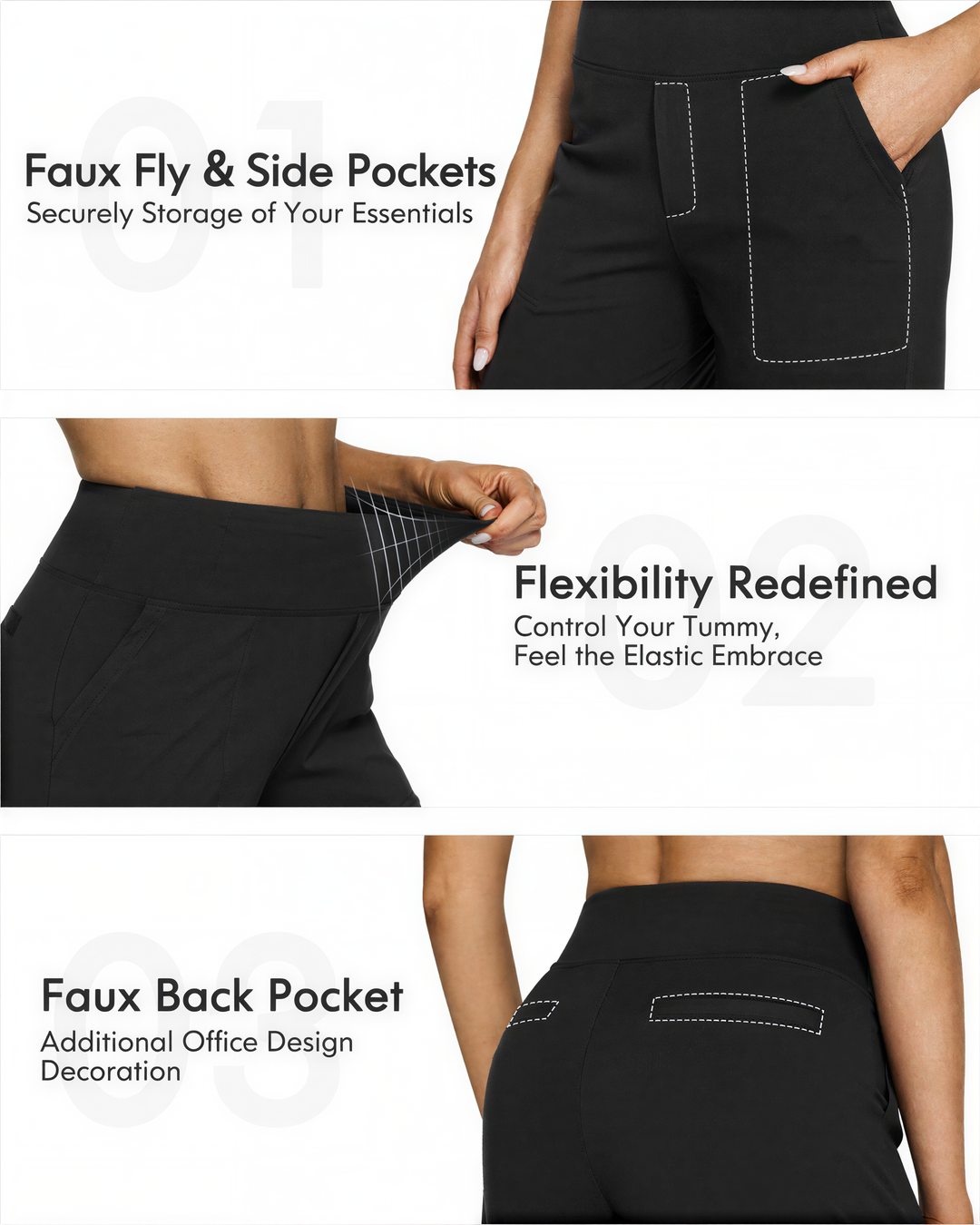 Sally – Comfortable High Waist Wide Leg Trousers
