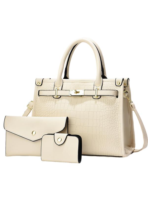 Sonia – Crocodile Embossed Large Capacity Crossbody Handbag Set