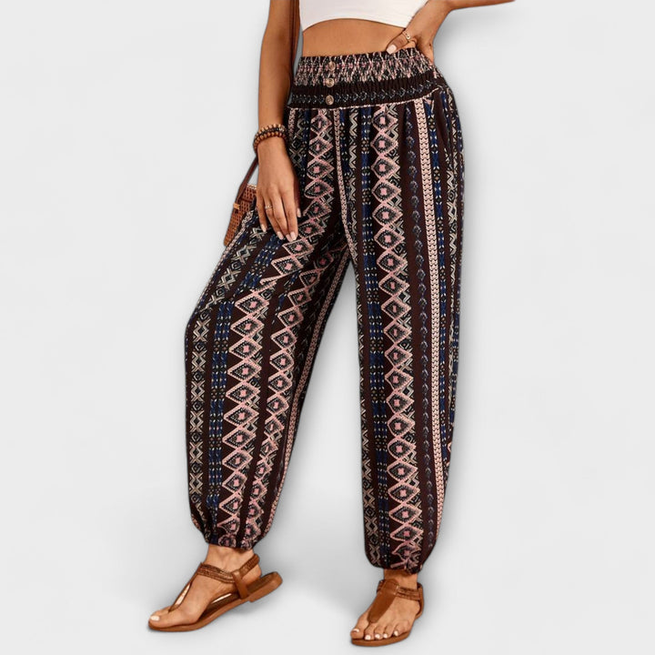 Zelora – Ethnic Graphic Wide-Leg Pants