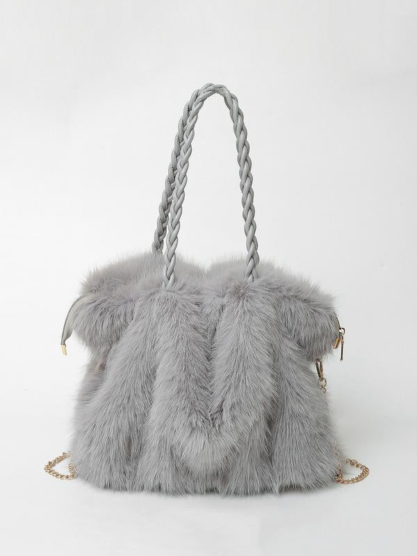Charlotte – Versatile Plush Velvet Shoulder Tote Bag