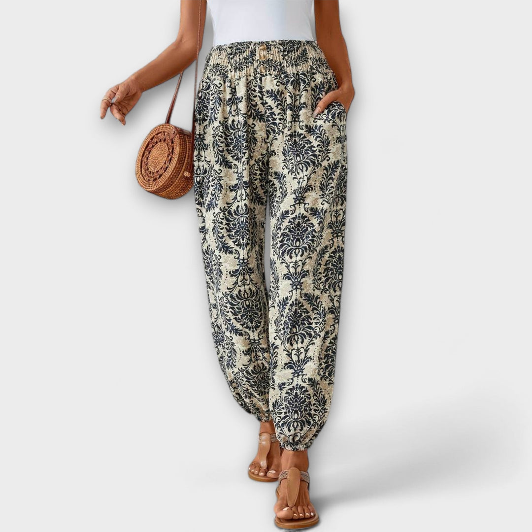 Zelora – Ethnic Graphic Wide-Leg Pants