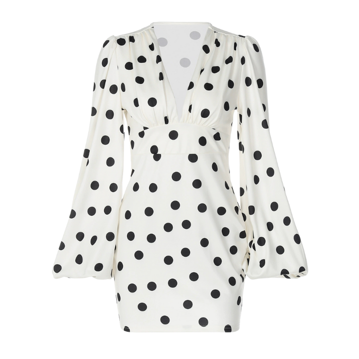 Betty – Elegant Shirred Waist Long Sleeve Dress