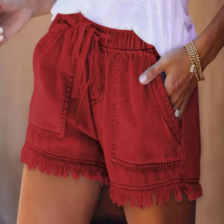 Imelda – Casual Soft Waist-Tie Loose Fit Shorts