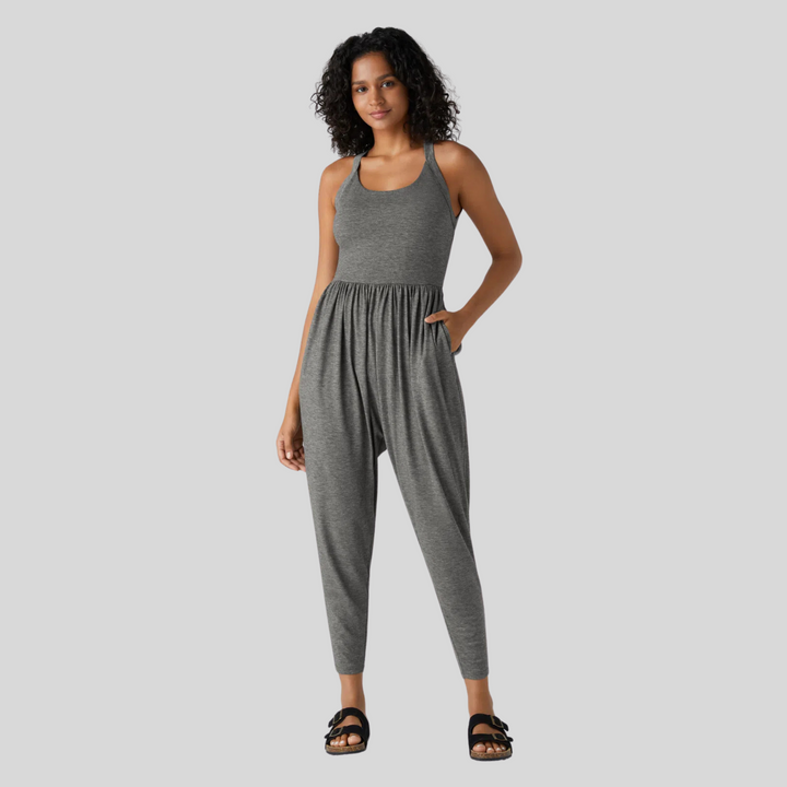 Josie – Comfy Backless Round Neck Lounge Jumpsuit