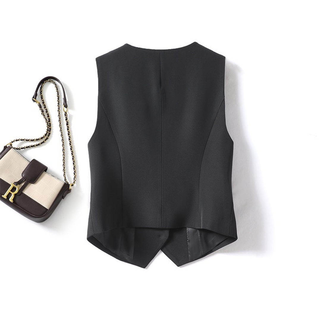 Teresa – Classy Sleeveless Button-Front Suit Vest