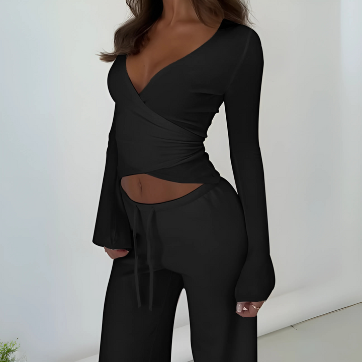 Marianne – Cosy Heart Pattern Soft Knit Two-Piece Set