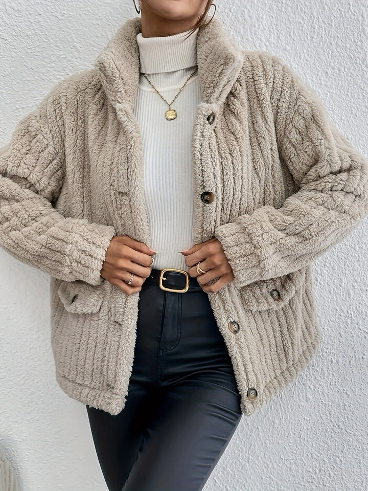 Nova – Double-Sided Velvet Button Cardigan