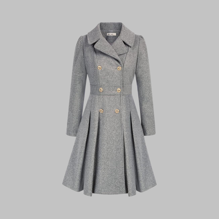 Enid – Classy Double Button Long Sleeve Coat