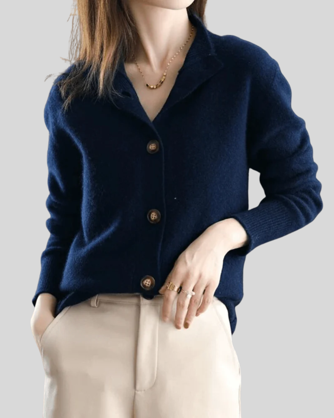Xanthe – Retro Style Cashmere Cardigan