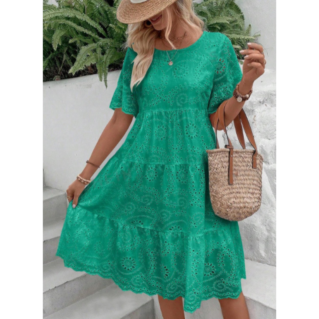 Lottie – Elegant Round Neck Boho Summer Dress