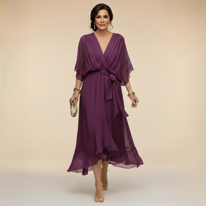 Nadine – Chiffon V-Neck Dress