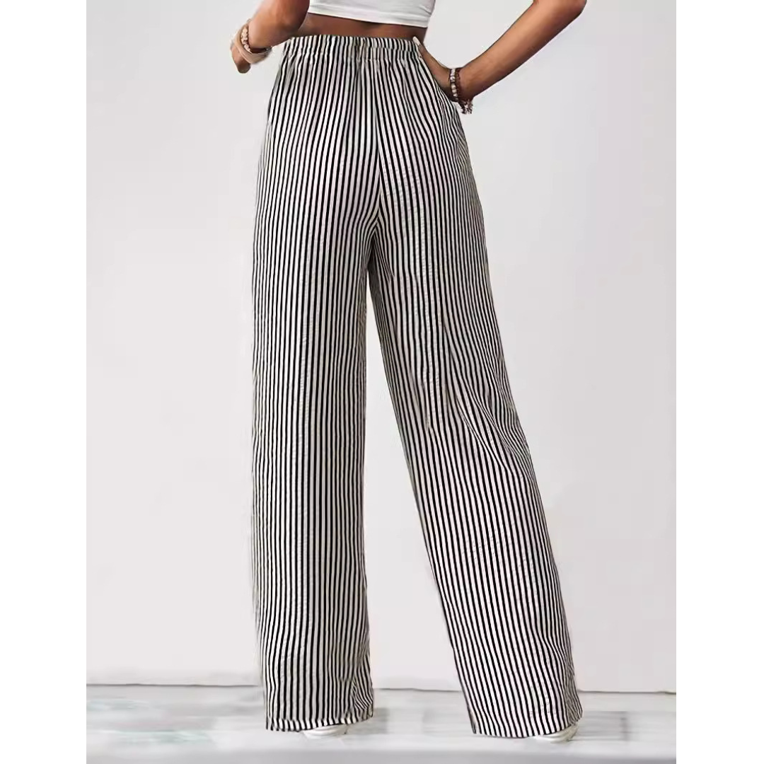Cheryl – Simple Summer Striped Relaxed Fit Trousers
