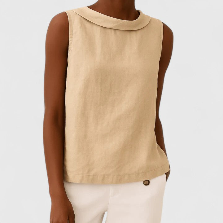 Yvette – Elegant Roll Collar Top