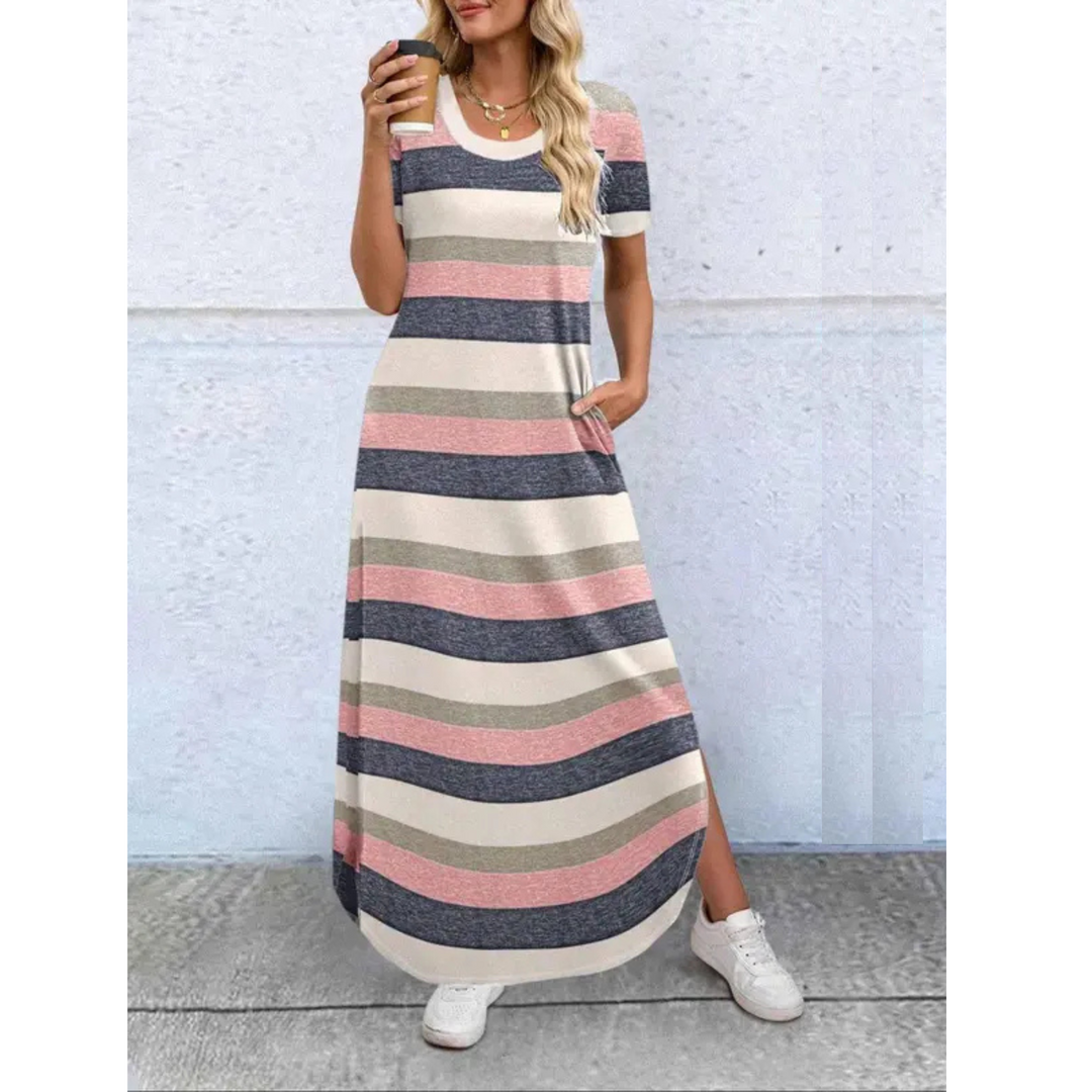 Jill – Casual Round Neck Summer Maxi Dress