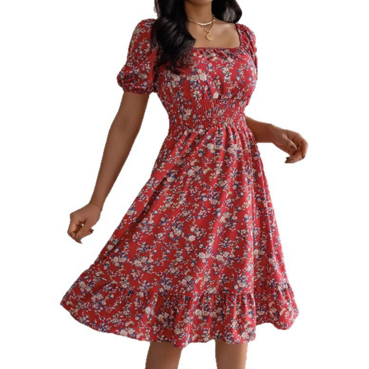 Sally – Classic Square Neck Ruffled Summer Sundress