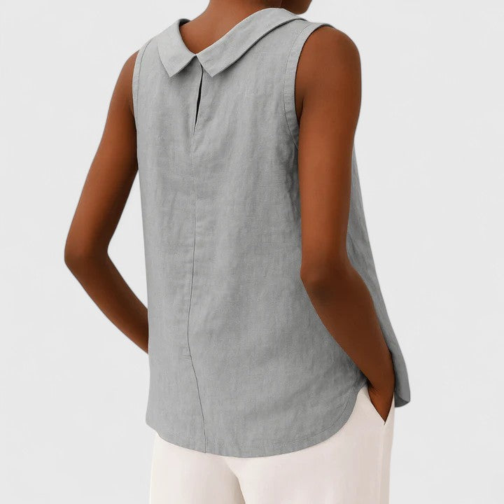 Yvette – Elegant Roll Collar Top