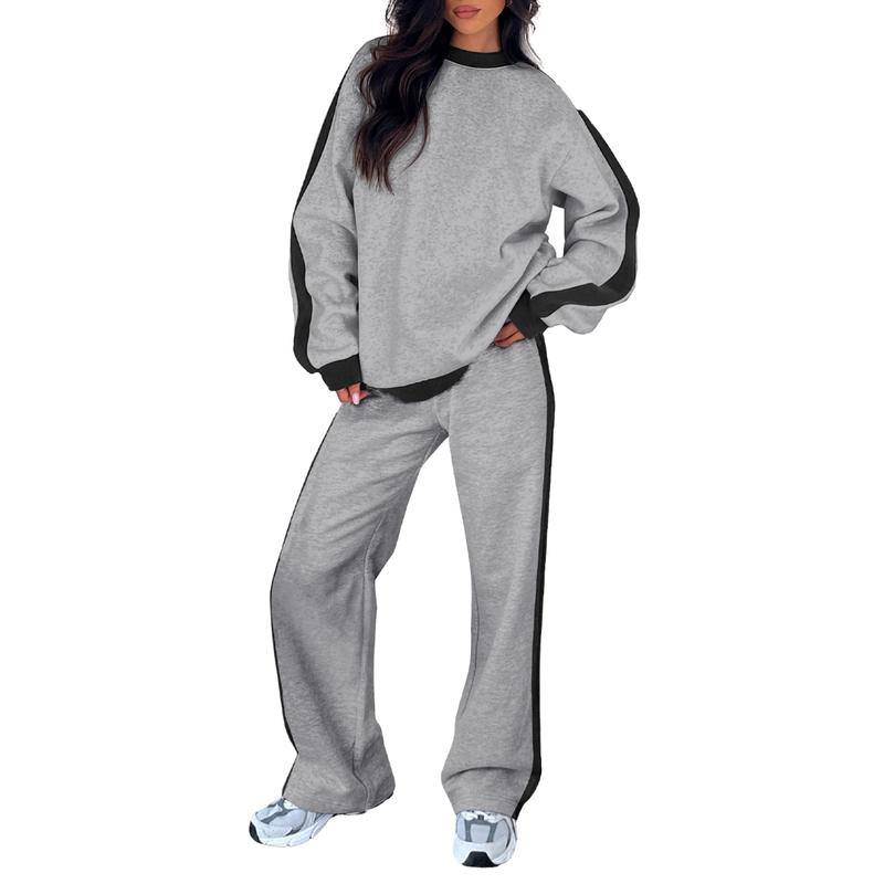 Sally – Comfortable Sweatshirt and Straight Leg Pants Lounge Set