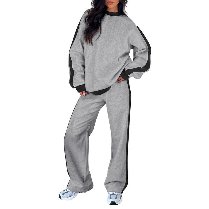 Sally – Comfortable Sweatshirt and Straight Leg Pants Lounge Set